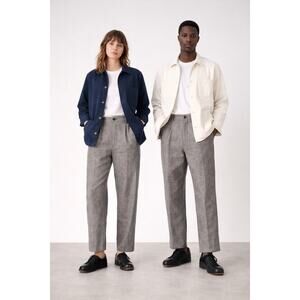 Blluemade Double Pleat Trousers – Unisex Large – Linen/Wool Blend – AW19